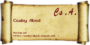 Csaby Abod névjegykártya